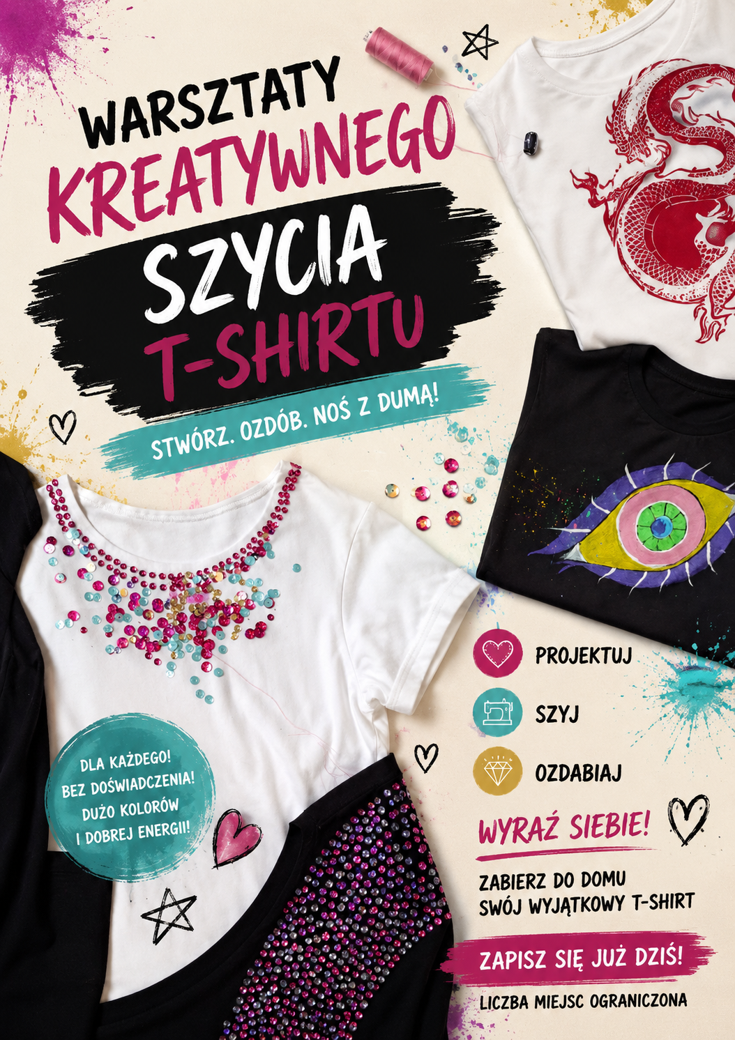 Warsztaty krawieckie – stwórz swój własny, wymarzony T-shirt